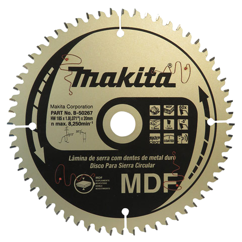 Disco de serra circular vídea 185x20x60D B-50267 MAKITA